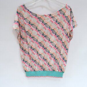 ANTHROPOLOGIE Aldo Martins Cap Sleeve V Back Top XS Aldomartins